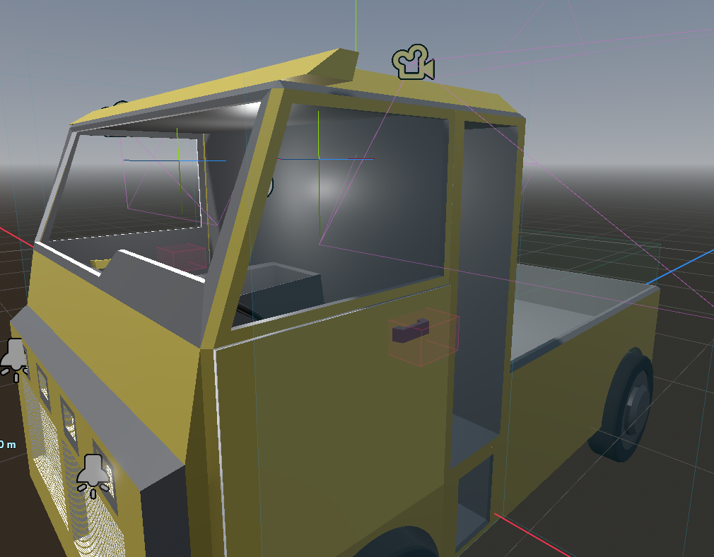The truck assembled in the Godot viewport