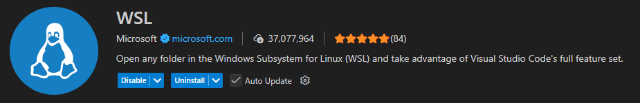 Visual Studio Code WSL Extension